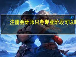 注册会计师只考专业阶段可以吗
