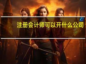 注册会计师可以开什么公司