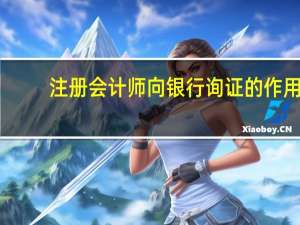 注册会计师向银行询证的作用