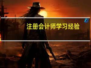 注册会计师学习经验