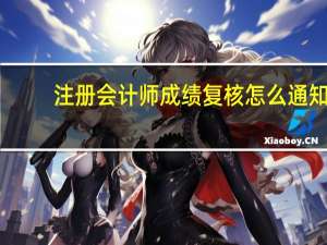 注册会计师成绩复核怎么通知