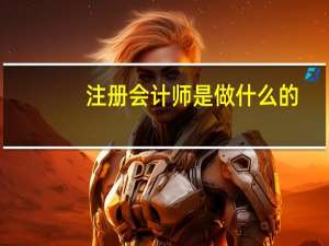 注册会计师是做什么的？