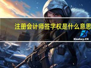 注册会计师签字权是什么意思