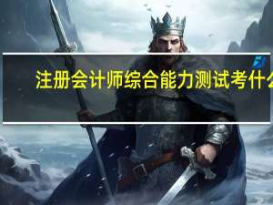 注册会计师综合能力测试考什么