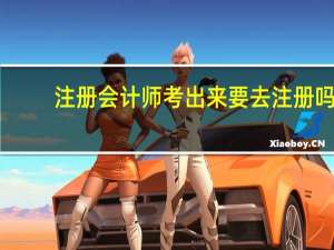 注册会计师考出来要去注册吗