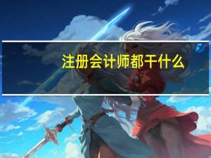 注册会计师都干什么