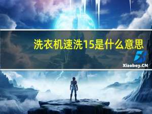 洗衣机速洗15是什么意思