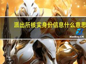 派出所核实身份信息什么意思