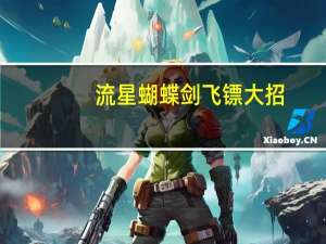 流星蝴蝶剑飞镖大招（流星蝴蝶剑怎么放大招）