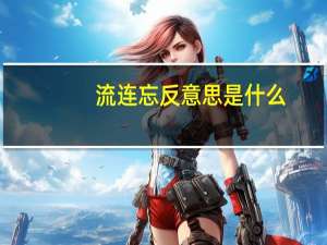 流连忘反意思是什么