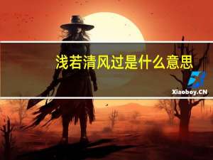 浅若清风过是什么意思