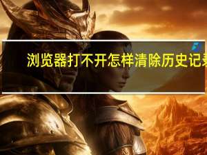 浏览器打不开怎样清除历史记录（浏览器打不开怎么办）