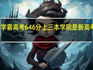 浙江学霸高考646分上三本学院 是新高考的问题吗