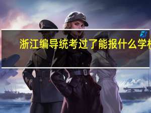 浙江编导统考过了能报什么学校