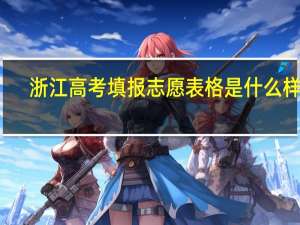 浙江高考填报志愿表格是什么样的