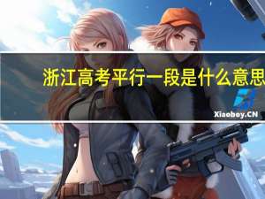 浙江高考平行一段是什么意思