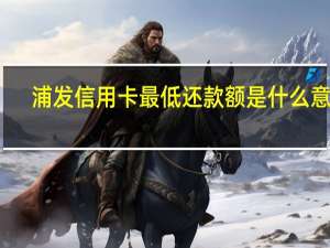 浦发信用卡最低还款额是什么意思