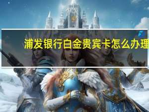 浦发银行白金贵宾卡怎么办理