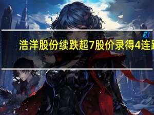 浩洋股份续跌超7%股价录得4连跌