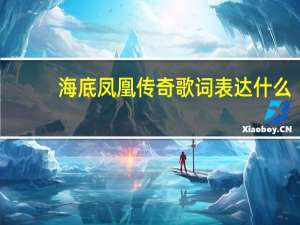 海底凤凰传奇歌词表达什么（海底凤凰传奇歌词）