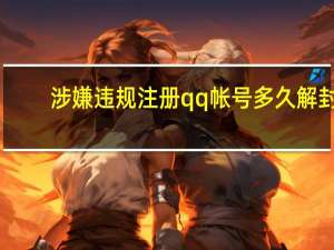 涉嫌违规注册qq帐号多久解封（涉嫌违规注册qq帐号）