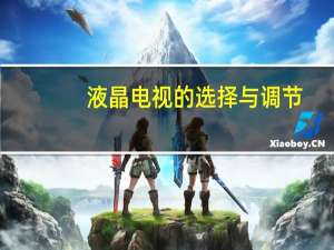 液晶电视的选择与调节（液晶电视的选择）