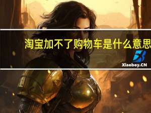 淘宝加不了购物车是什么意思（淘宝加不了购物车）