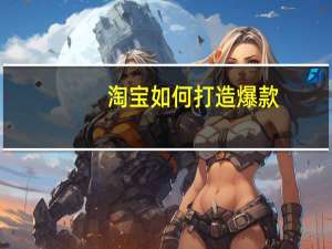 淘宝如何打造爆款