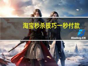 淘宝秒杀技巧一秒付款（淘宝秒杀技巧）