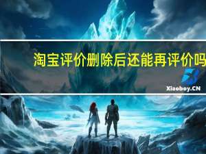 淘宝评价删除后还能再评价吗