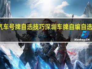 深圳汽车号牌自选技巧 深圳车牌自编自选规则是什么