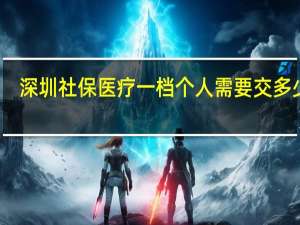深圳社保医疗一档个人需要交多少钱