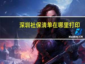 深圳社保清单在哪里打印