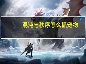 混沌与秩序怎么抓宠物