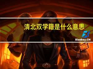 清北双学籍是什么意思