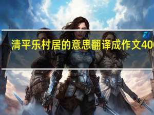 清平乐村居的意思翻译成作文400字（清平乐 村居的意思 翻译）