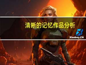 清晰的记忆作品分析（清晰的记忆）