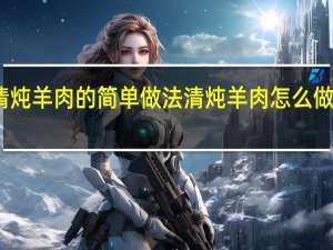 清炖羊肉的简单做法清炖羊肉怎么做最正宗