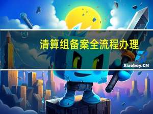 清算组备案全流程办理