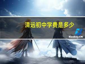 清远初中学费是多少