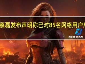 渐冻症抗争者蔡磊发布声明 称已对85名网络用户启动立案报警并举报