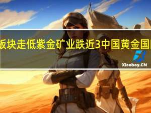 港股黄金及贵金属板块走低紫金矿业跌近3%中国黄金国际、招金矿业等跌幅居前