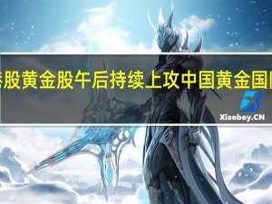 港股黄金股午后持续上攻中国黄金国际涨近8%