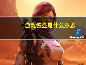 游戏独显是什么意思