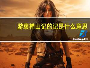 游褒禅山记的记是什么意思