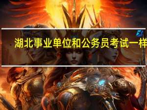 湖北事业单位和公务员考试一样吗