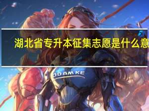 湖北省专升本征集志愿是什么意思