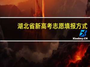 湖北省新高考志愿填报方式