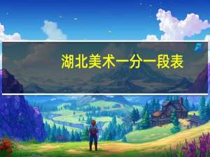 湖北美术一分一段表