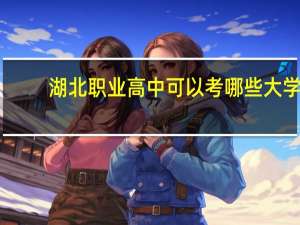 湖北职业高中可以考哪些大学